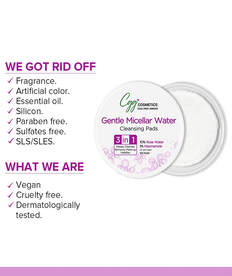 CGG Cosmetic Gentle Micellar Water Cleansing Pads - 100 Pads – image 5 of 8