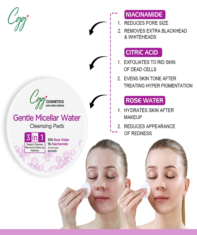 CGG Cosmetic Gentle Micellar Water Cleansing Pads - 100 Pads – image 6 of 8