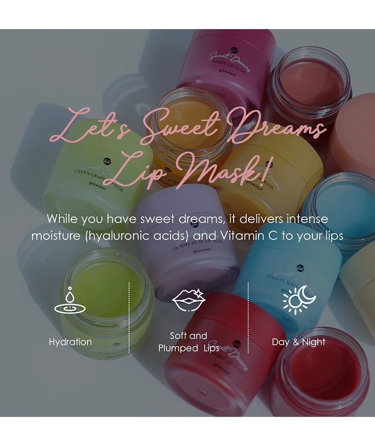 glowiest Sweet Dreams Lip Mask hydration, soft plumped lips, day and night use