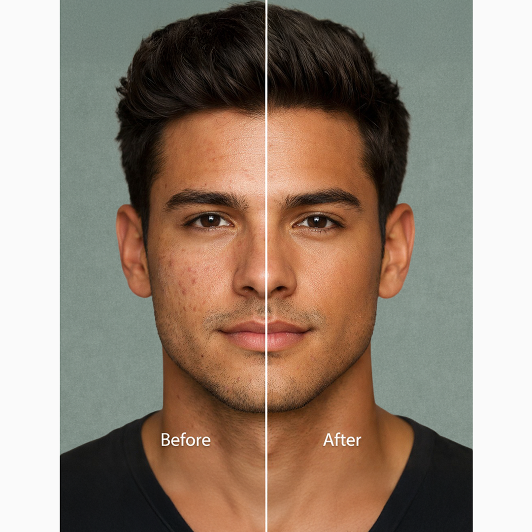 Hues For Him Liquid Foundation benefits: SPF protection, oil control, beeswax moisture, tinted