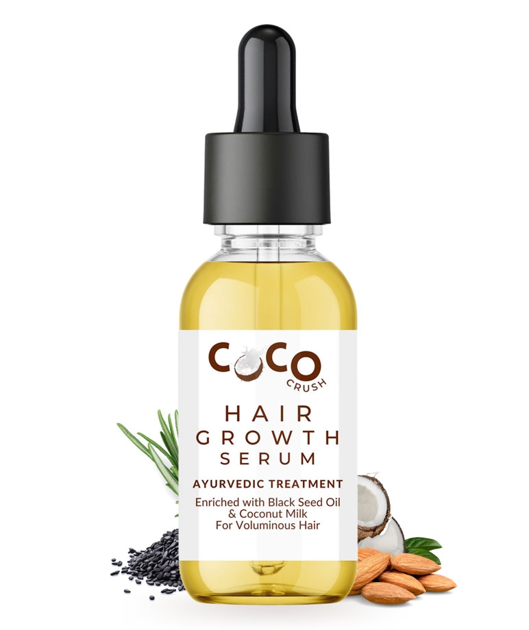 Coco Crush Ayurvedic Hair Growth Serum - Stop Hair Loss & Increase Volume Naturally  (15 ml)