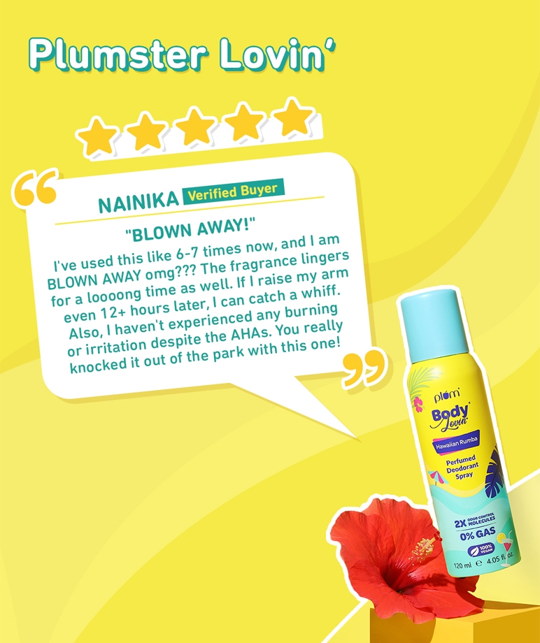 Plum BodyLovin' Hawaiian Rumba Perfumed Deodorant Spray | 2x Odor Control Molecules | Anti-bacterial Green Tea Extracts | Fresh – image 7 of 10
