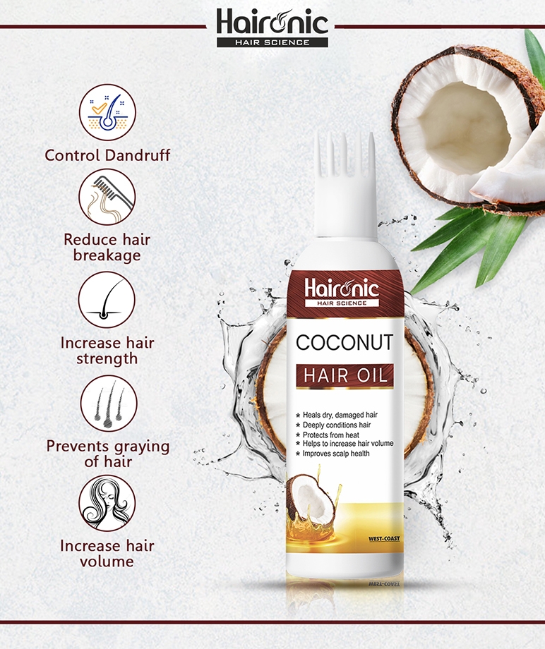 Haironic Hair Science Coconut Hair Oil – 100ml – image 3 of 7