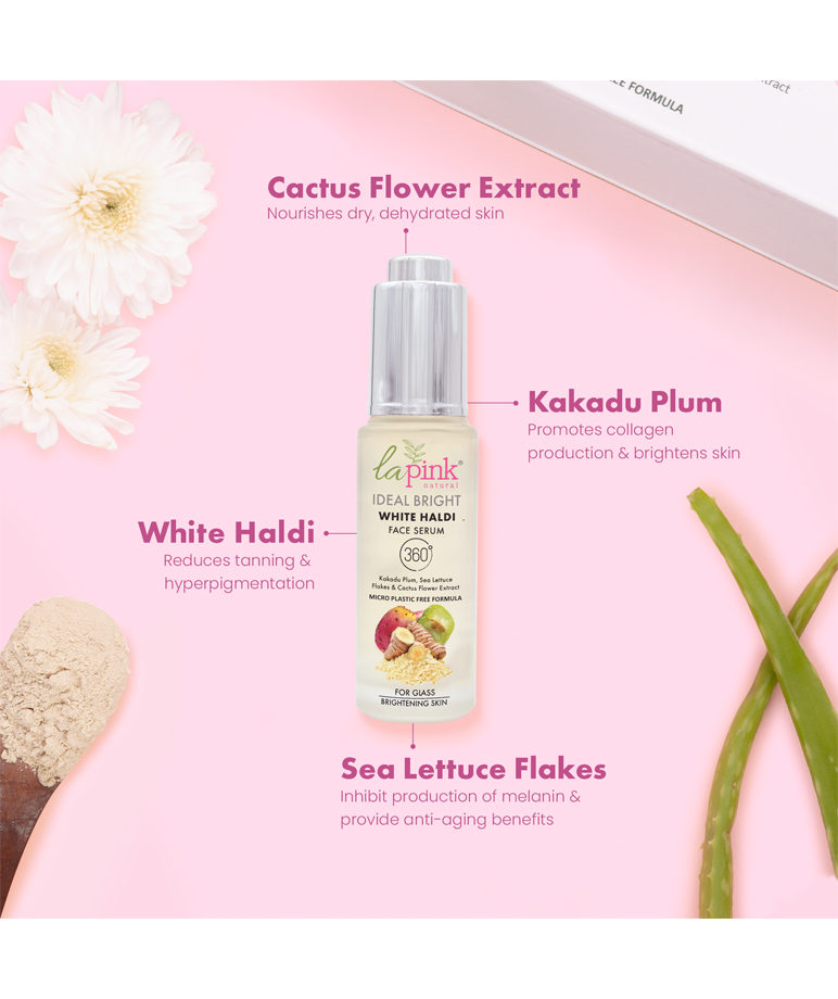 la Pink Ideal Bright Face Serum with White Haldi & Kakadu Plum | For Glass like Brightened Skin, Evens Skin Tone | – image 5 of 7