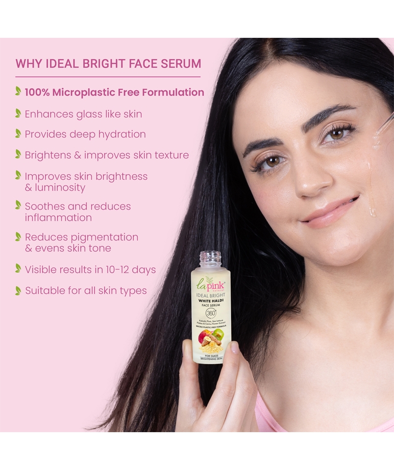 la Pink Ideal Bright Face Serum with White Haldi & Kakadu Plum | For Glass like Brightened Skin, Evens Skin Tone | – image 3 of 7