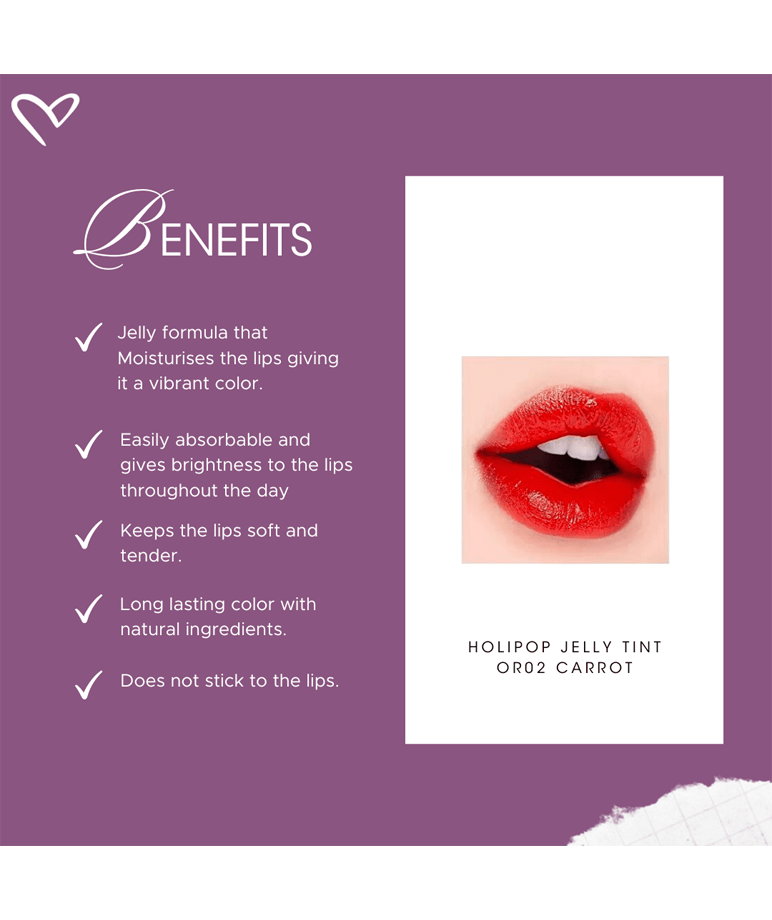 Holika Holika Holipop Jelly Tint OR02 Carrot 9ml lip tint front view