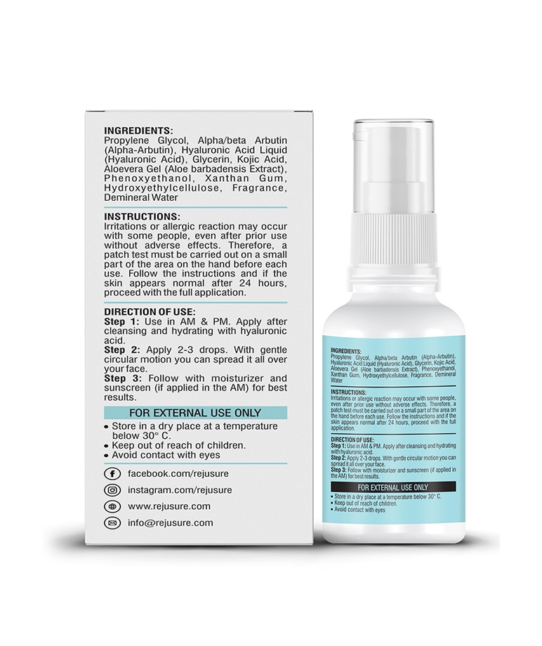 Rejusure Alpha Arbutin 2% + Hyaluronic Acid 2% + Kojic Acid 1% Face Serum - 30ml – image 4 of 7