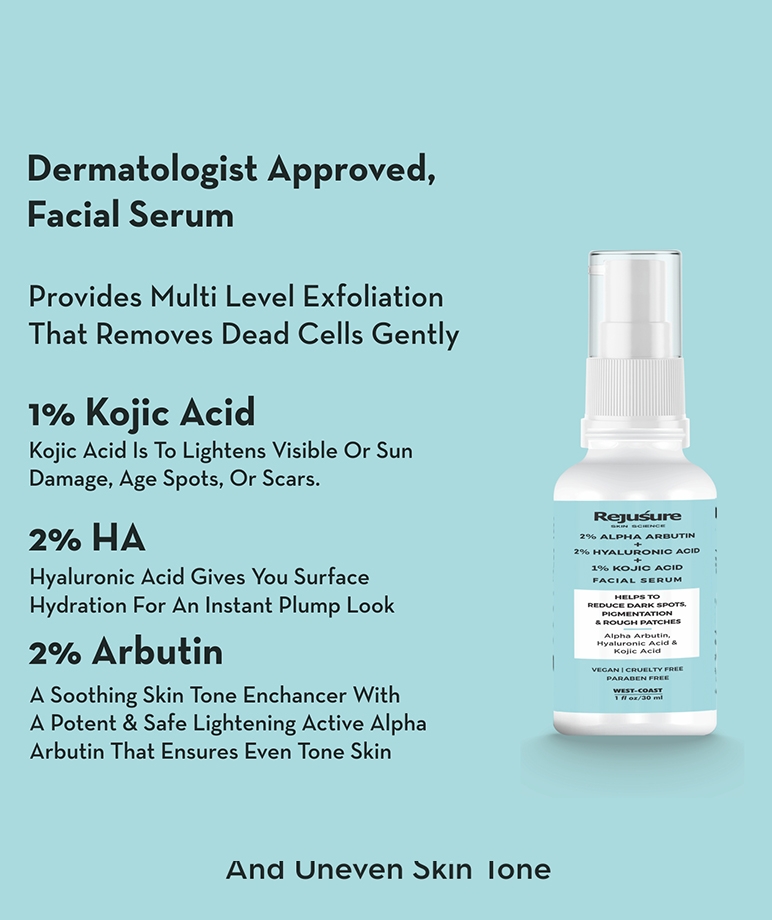 Rejusure Alpha Arbutin 2% + Hyaluronic Acid 2% + Kojic Acid 1% Face Serum - 30ml – image 5 of 7