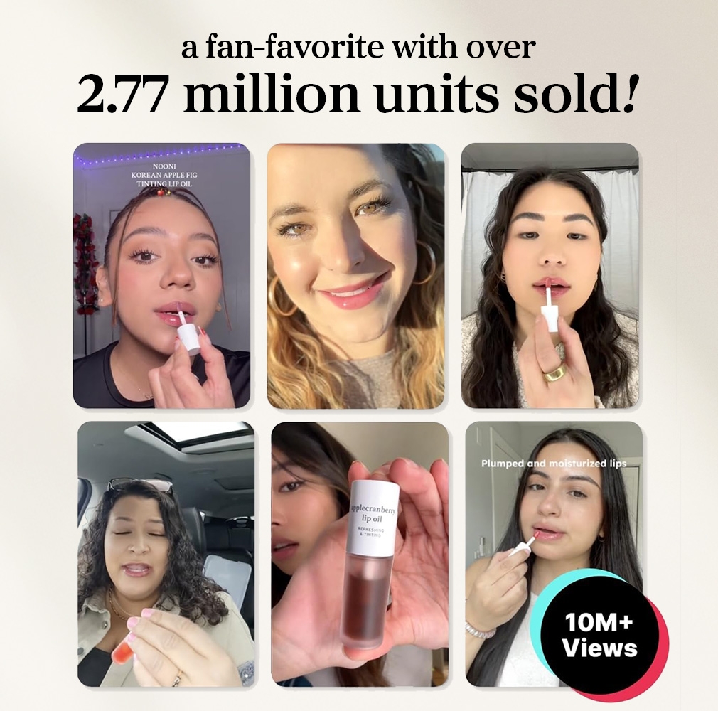 NOONI Appleberry Lip Oil 3.7mL customer review videos and units sold