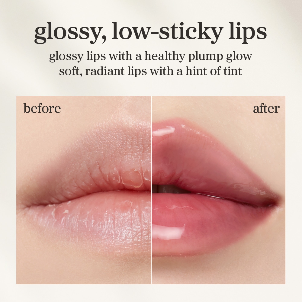 NOONI Applecranberry Lip Oil 3.7mL refreshing and tinting front view with lip swatch