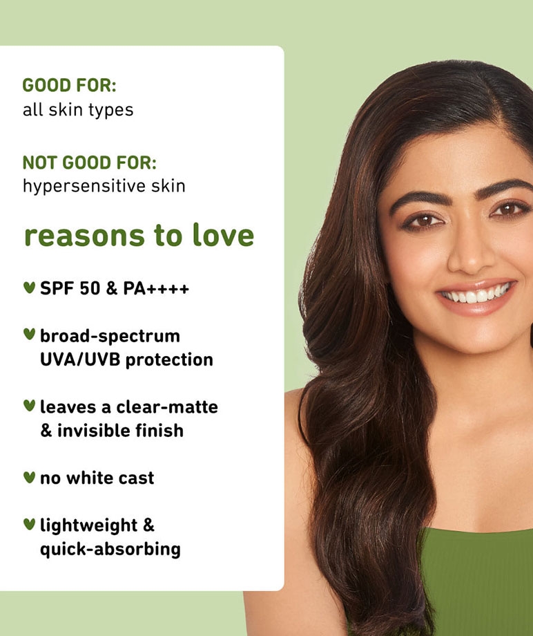 Plum Green Tea & Peptide Daily Sunscreen Serum with Broad-spectrum SPF 50 & PA++++ || No White Cast | 100% Vegan | 50ml – image 3 of 9