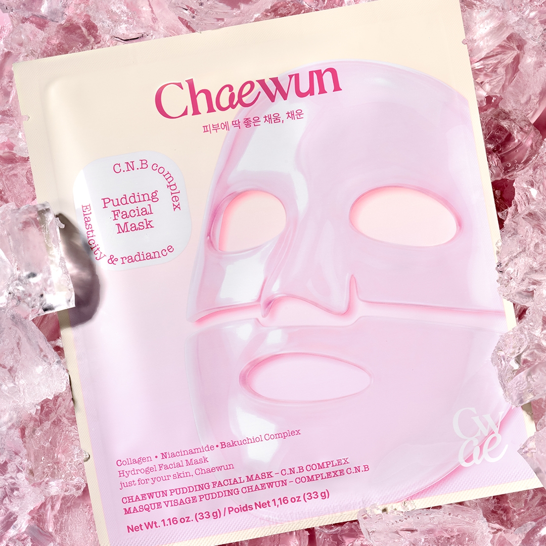 Chaewun Pudding Facial Mask C.N.B Complex pouch collagen niacinamide bakuchiol label close-up
