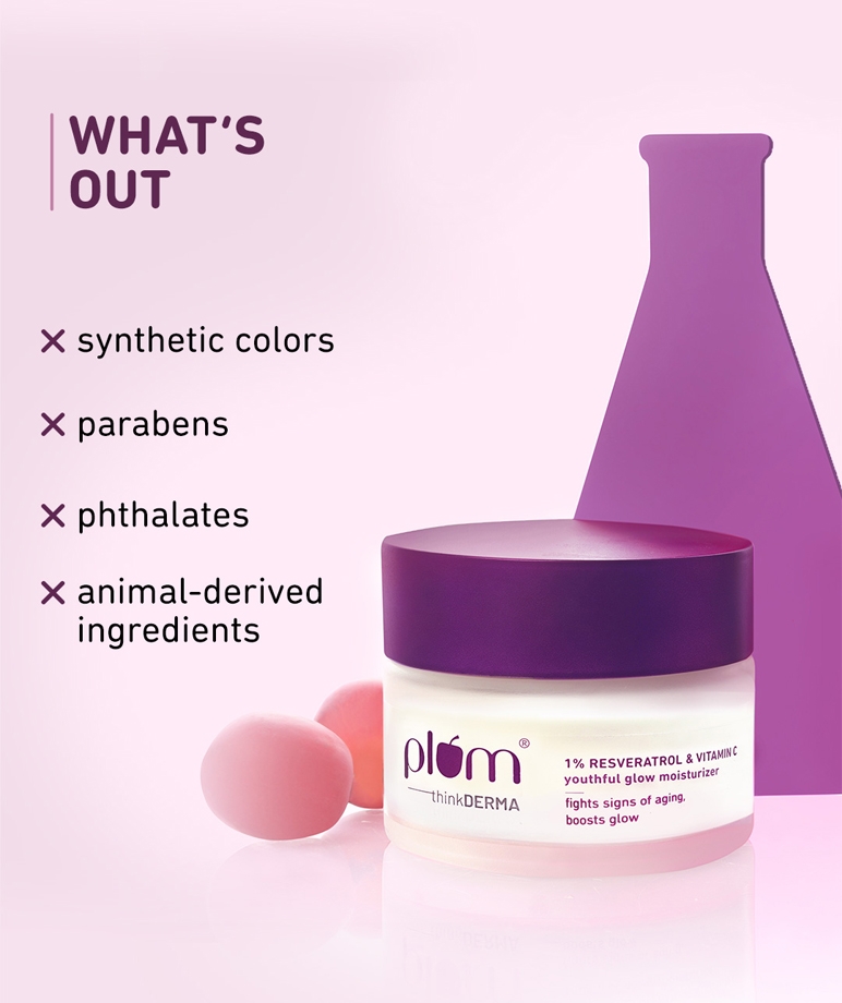 Plum Think DERMA 1% Resveratrol & Vitamin C Youthful Glow Moisturizer | Fights Signs of Ageing | Enhances Collagen Production | – image 6 of 9