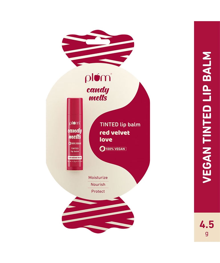 Plum Candy Melts Red Velvet Love Tinted Lip Balm | Moisturizes & Nourishes | Hydrates Dry & Chapped Lips | 100% Vegan | 4.5g – image 3 of 4
