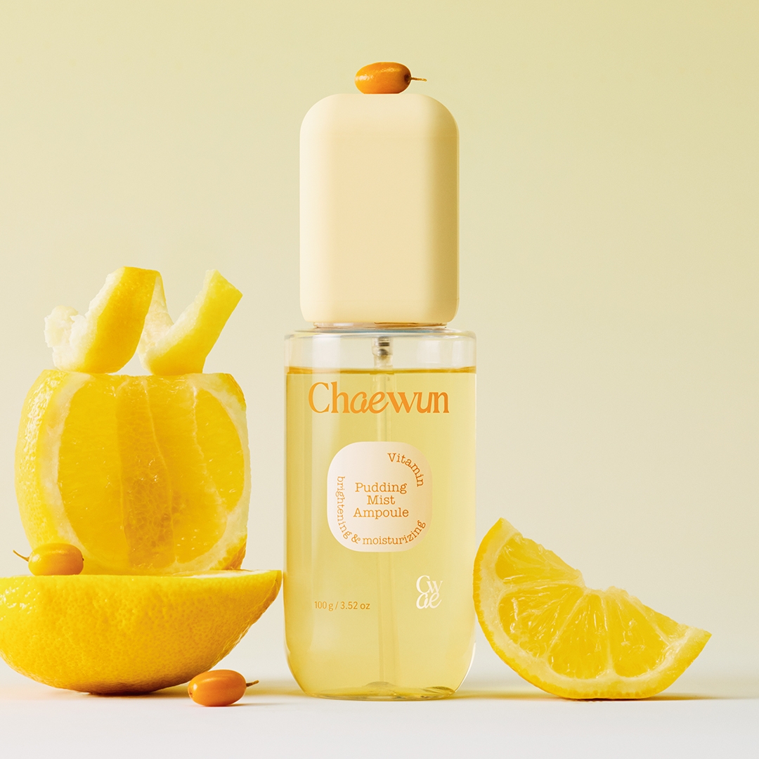 Chaewun Vitamin Pudding Mist Ampoule 100g front with lemon and sea buckthorn