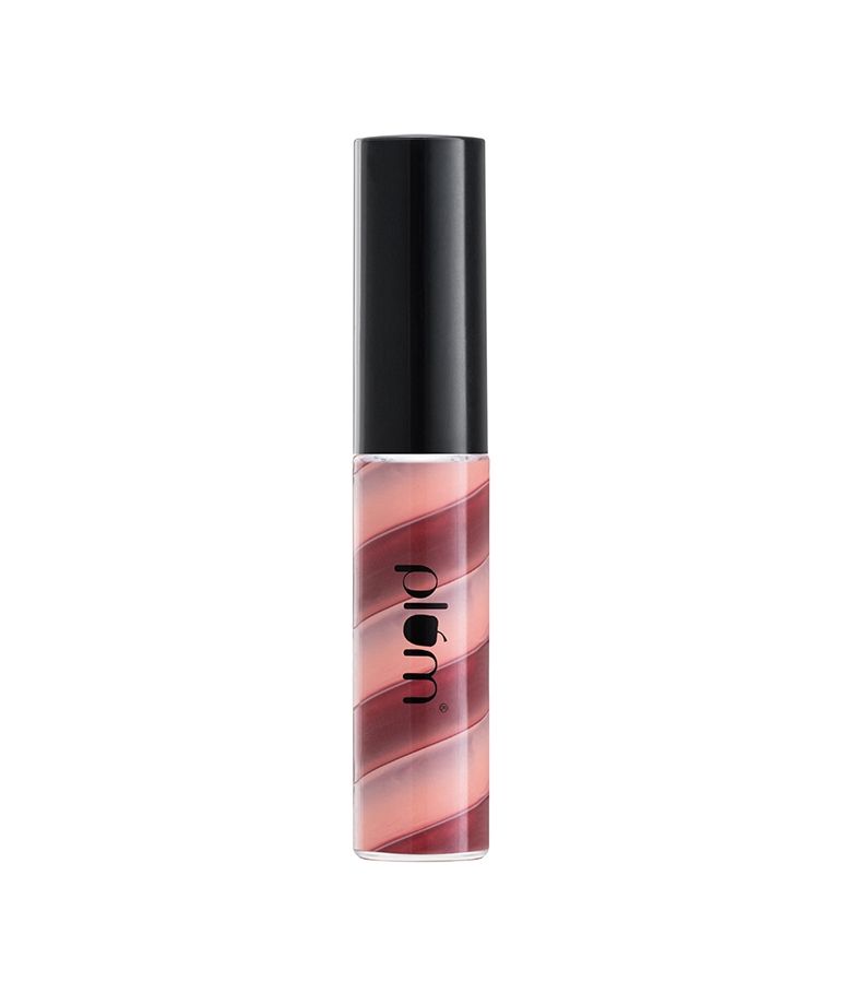 Plum Soft Swirl Lip Gloss 121 Caramel Crunch 3 shades in 1 front with shade name label