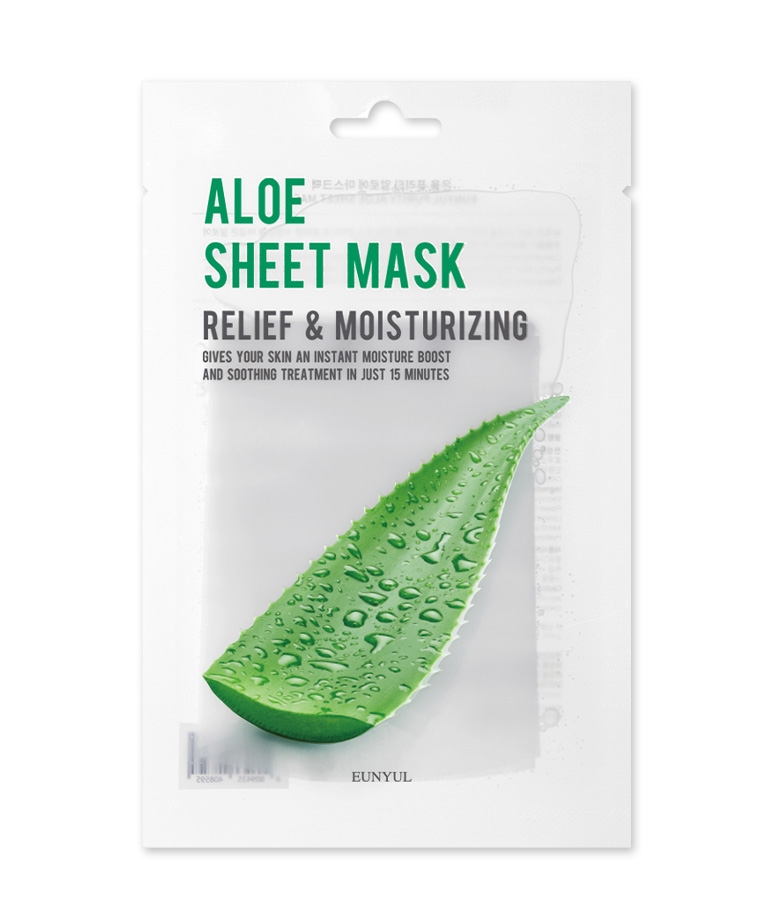 Eunyul Purity Sheet Mask Aloe 22ml relief and moisturizing pouch front