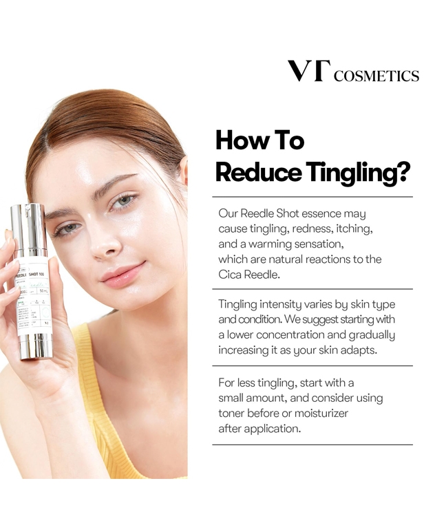 VT Reedle Shot 100 Essence tingling and redness guidance for first use