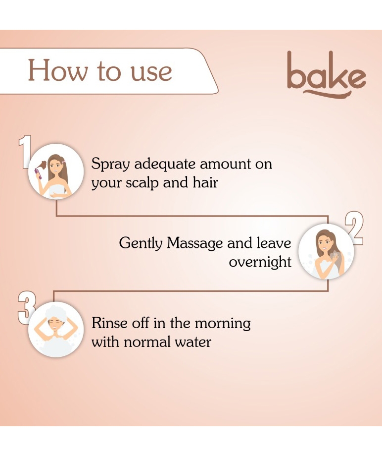 BAKE Rosemary + Rice Water Hair Growth Therapy how to use, overnight scalp spray steps