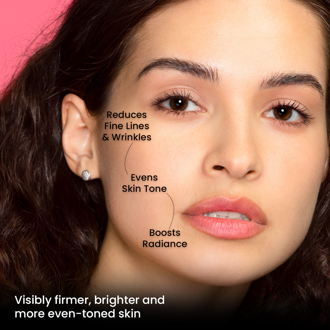 The Skin Story Radiant Night Cream results, reduces fine lines, evens skin tone, boosts radiance
