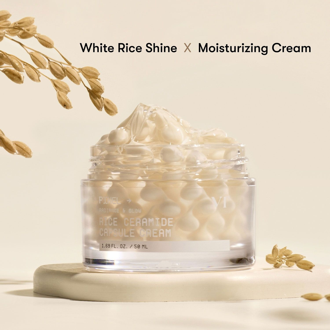 VT Rice Ceramide Capsule Cream 50ml open jar capsule texture