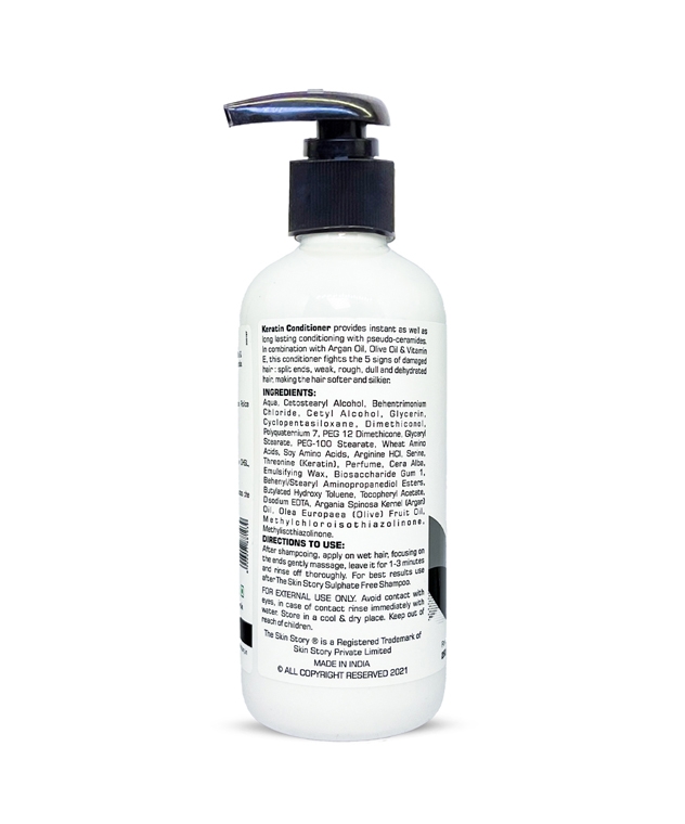 The Skin Story Keratin Conditioner 250g back label ingredients and directions