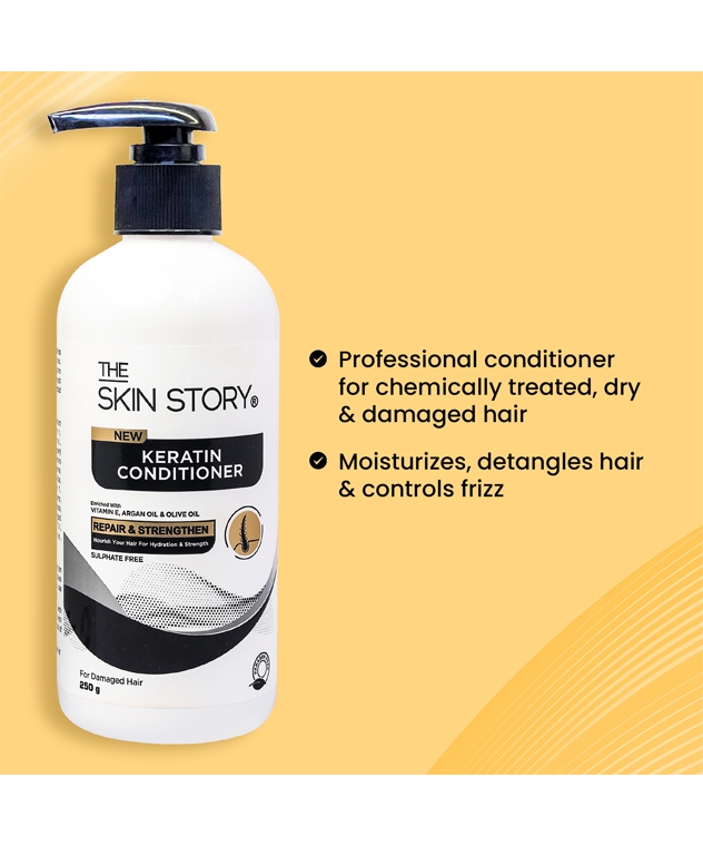 The Skin Story Keratin Conditioner 250g professional conditioner for dry, damaged hair, controls frizz