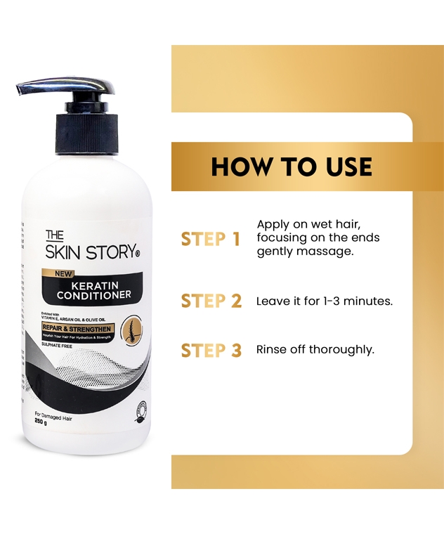 The Skin Story Keratin Conditioner 250g how to use in 3 steps