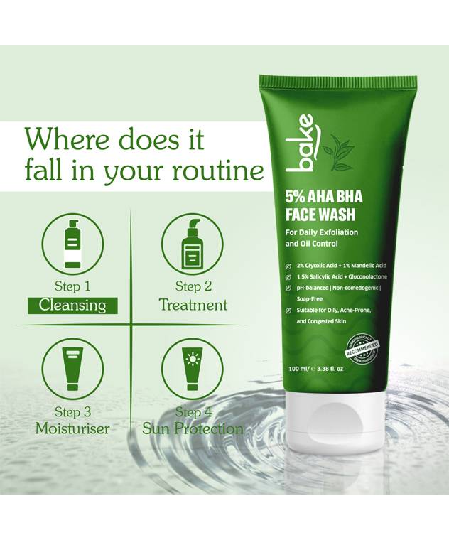 5% AHA BHA Face Wash with 1.5% Salicylic Acid for Acne, Open Pores ...