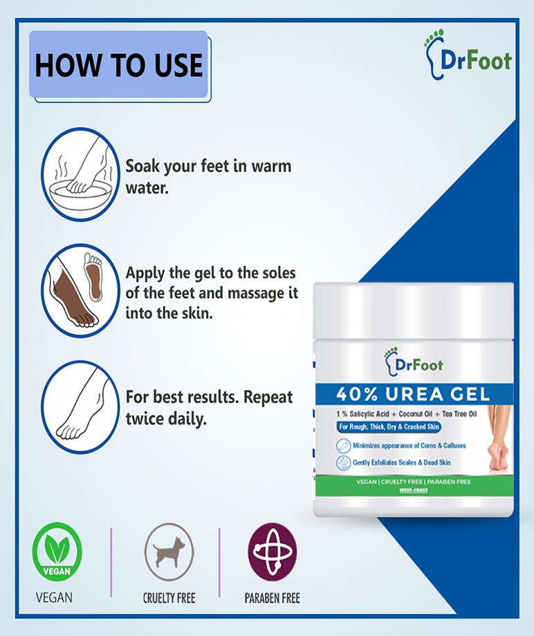 Dr Foot 40% Urea Gel with 1% Salicylic Acid Foot Cream-100 gm – image 7 of 9