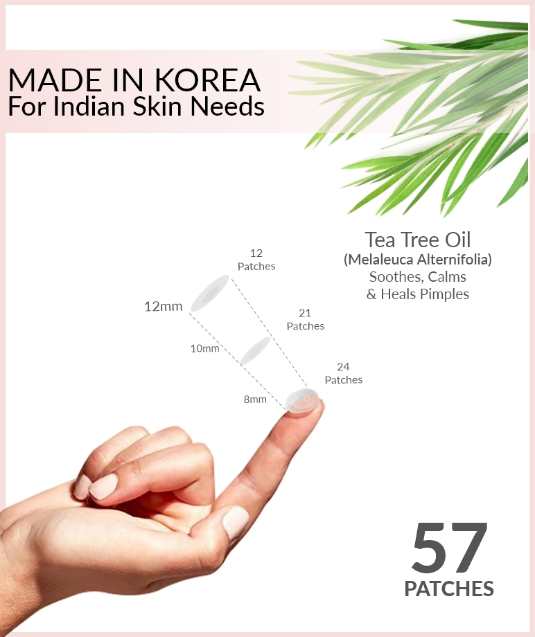 Priveda Spot Clearing Patch 57 patches 3 sizes 12mm 10mm 8mm with tea tree oil
