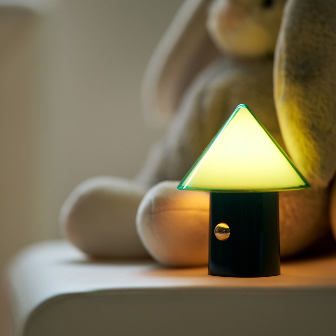 lumena SPACE S Cone Pine Green mini mood lamp as kids room night light