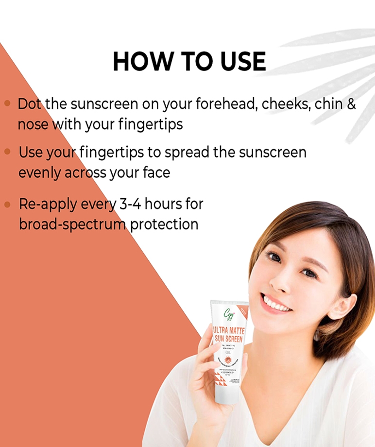 CGG Cosmetic Ultra Matte Sunscreen Gel SPF 45 Broad Spectrum PA+++ Protection-50gm – image 5 of 9