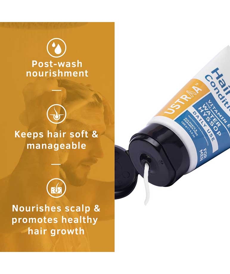 Ustraa Hair Conditioner Daily Use 100g post-wash nourishment, scalp care benefits