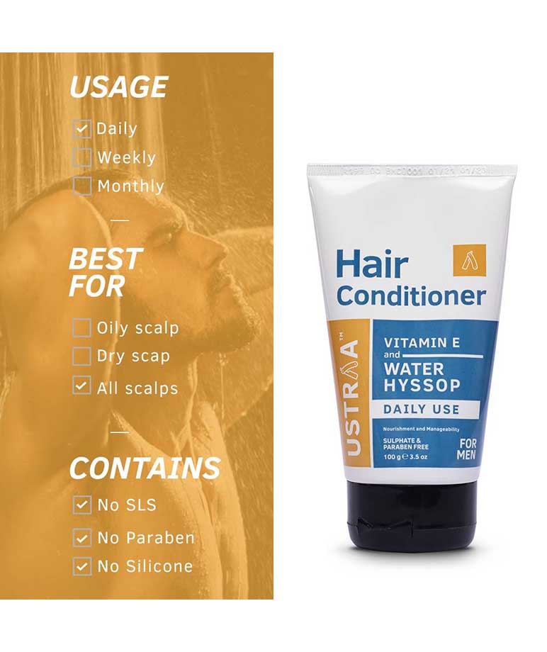 Ustraa Hair Conditioner Daily Use 100g sulphate, paraben and silicone free, all scalps