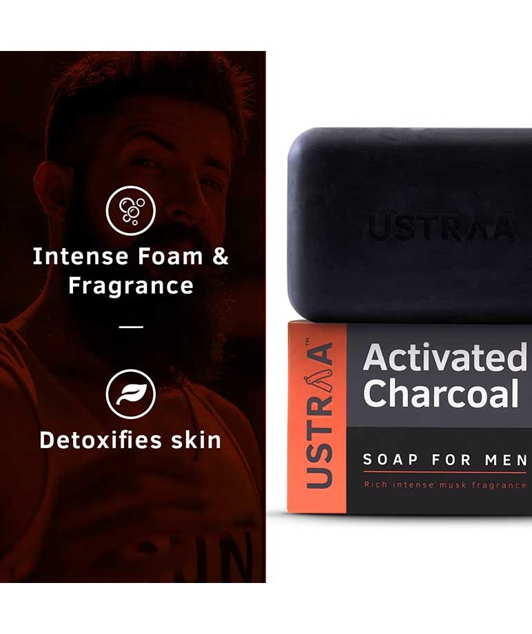 Ustraa Soap - Activated Charcoal-100g (Pack of 8) – image 3 of 9