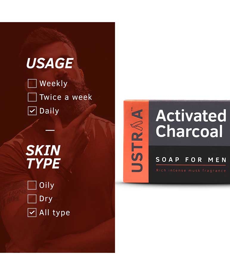 Ustraa Soap - Activated Charcoal-100g (Pack of 8) – image 6 of 9
