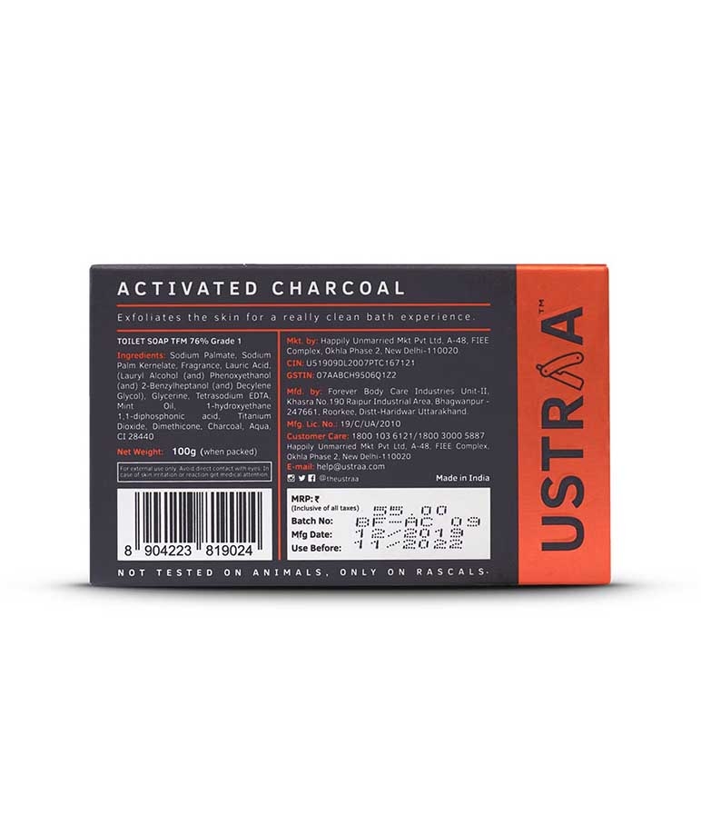 Ustraa Soap - Activated Charcoal-100g (Pack of 8) – image 7 of 9
