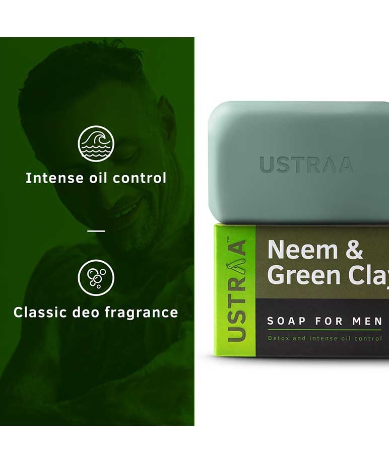 Ustraa Soap Neem & Green Clay -100g (Pack of 8) – image 3 of 9