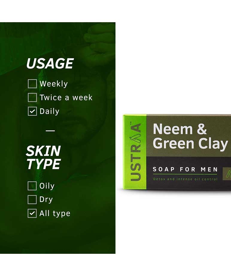 Ustraa Soap Neem & Green Clay -100g (Pack of 8) – image 5 of 9