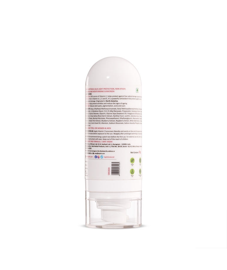 la Pink Vitamin C Sunscreen SPF 50 PA++++ with White Haldi, Broad Spectrum UVA/UVB and Blue Light Protection – image 2 of 9