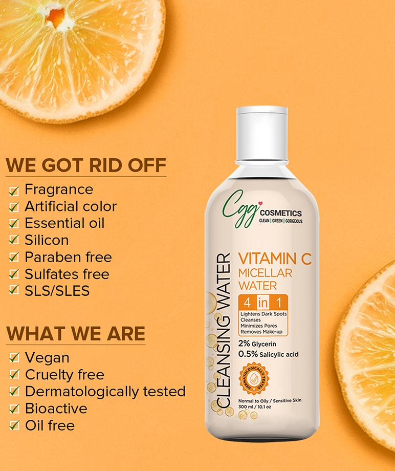 CGG Cosmetic 4 In 1 Skin Brightening Vitamin C Micellar Cleansing Water - 300ml – image 5 of 8