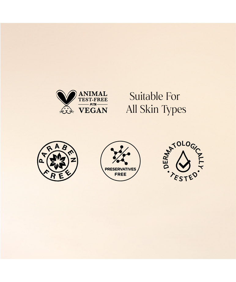 Oteria Go-To Hair Serum vegan, paraben free, dermatologically tested, animal test-free badges