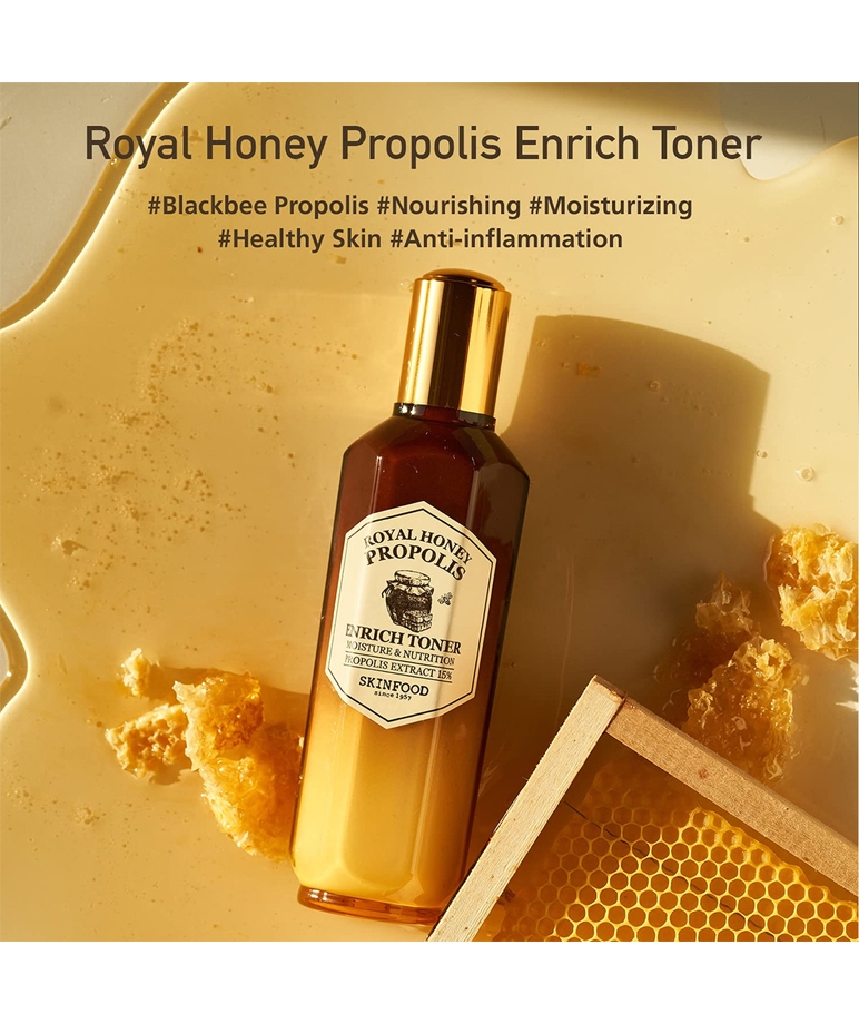 Skinfood Royal Honey Propolis Enrich Toner front label propolis extract 15%