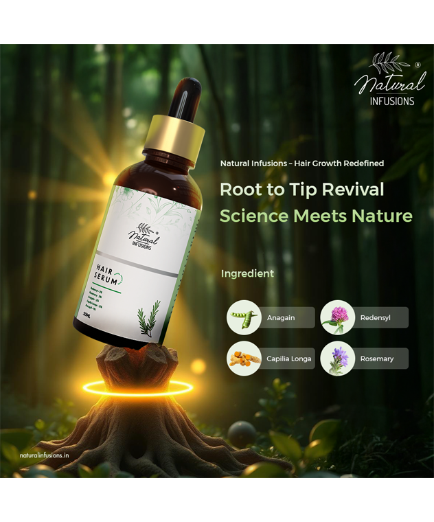 Natural Infusions Hair Growth Serum with 5% Redensyl | 8+ Natural Extracts | Hair Fall Control | For Men and Women | 50ml (Pack of 12) – image 3 of 4