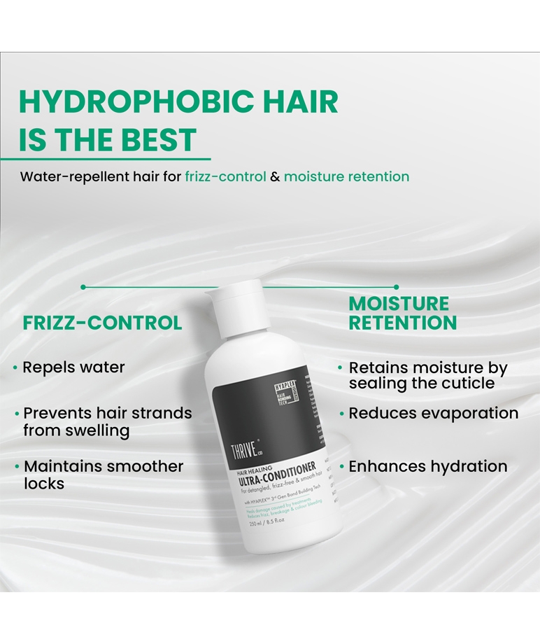 ThriveCo Hair Healing Ultra-Conditioner 250ml hydrophobic hair, frizz control and moisture retention
