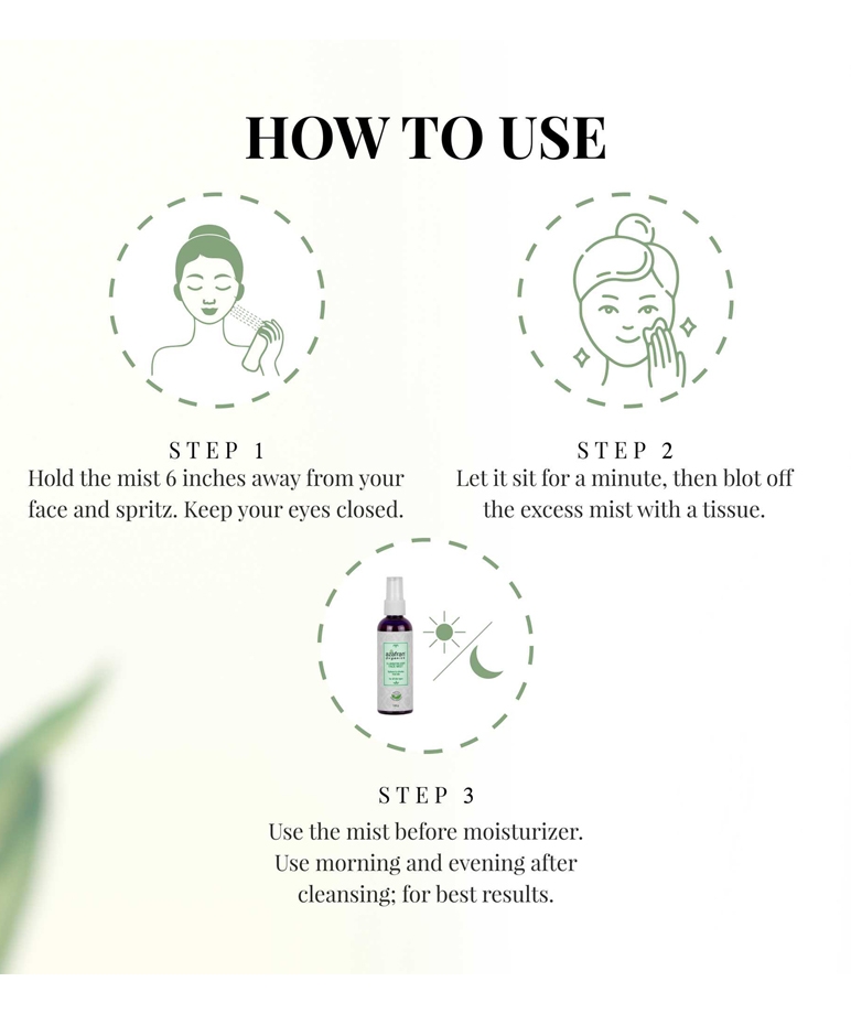 Azafran Illuminating Dewy Face Mist usage guide morning and evening after cleansing