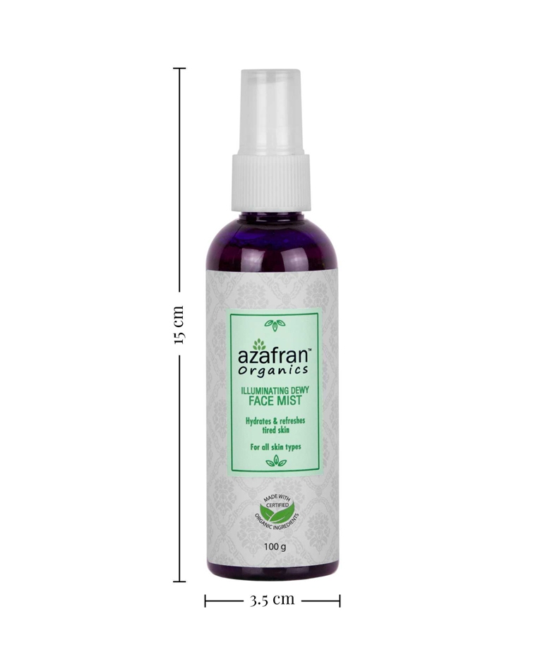 Azafran Illuminating Dewy Face Mist 100g bottle size 15 cm by 3.5 cm