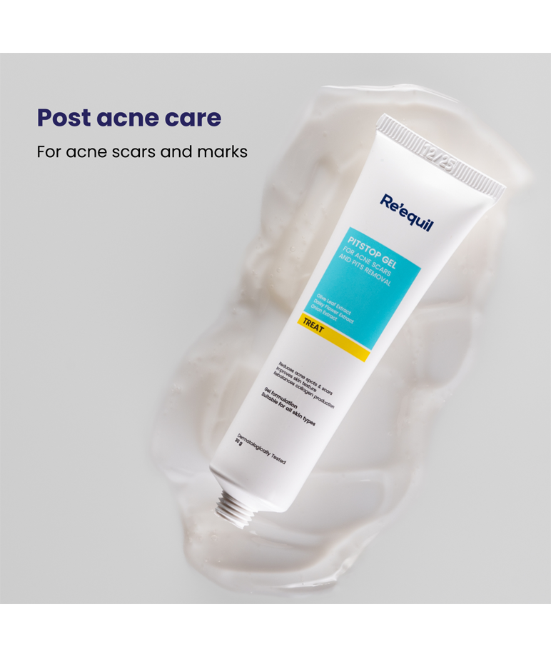 Re'equil Pitstop Gel 30gm post acne care for acne scars and marks, gel texture