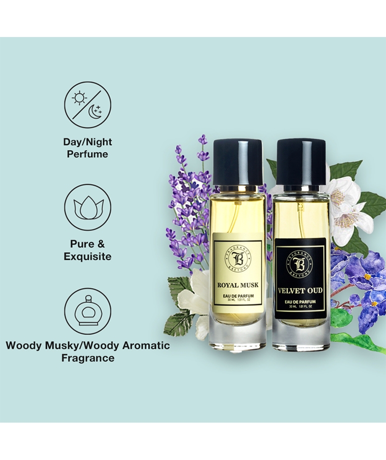 Fragrance and Beyond Royal Musk and Velvet Oud Eau De Parfum (Perfume) Combo For men and women- 30ML Each | Long Lasting |Made In India – image 3 of 6